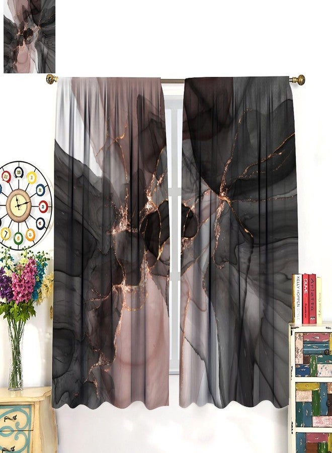 JADERYS Marble Blackout Curtains Abstract Marble Modern Luxury Black Pink Gold Liquid Art Print for Girls Women Bedroom Living Room Decor Rod Pocket Window Drape 42x45in - Image 3
